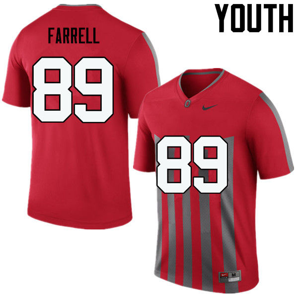 Youth Ohio State Buckeyes #89 Luke Farrell Throwback Game College Stitched Football Jersey 23ZD045FQ